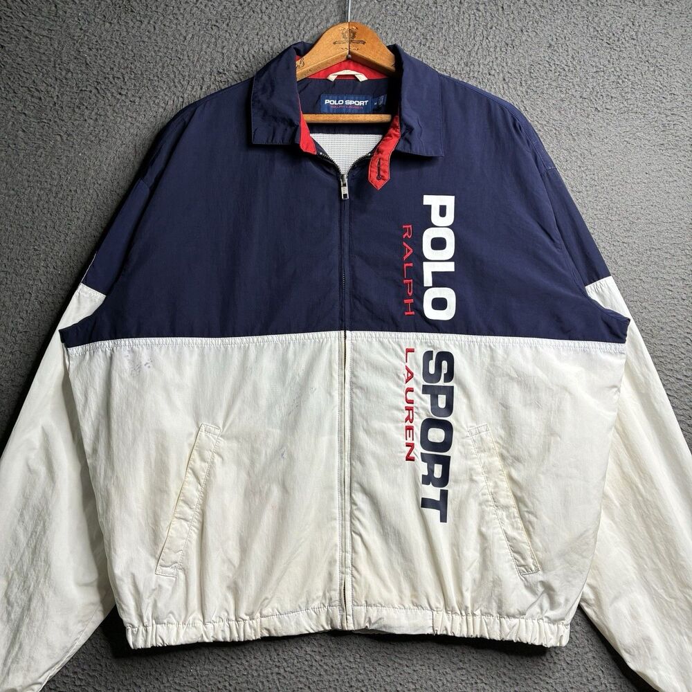 Vintage POLO SPORT Ralph Lauren Jacket Windbreaker Stadium Mens Medium - Picture 13 of 16
